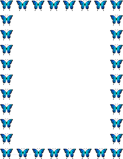 Blue Butterfly Stationary Set