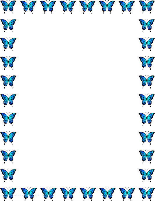 Blue Butterfly Stationary Set