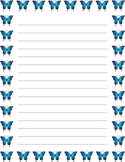 Blue Butterfly Stationary Set