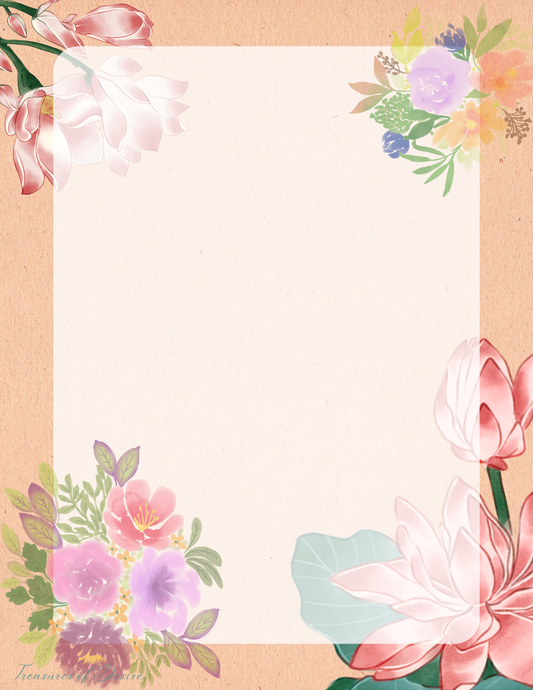 Pink Vintage Stationary Set Digital Download