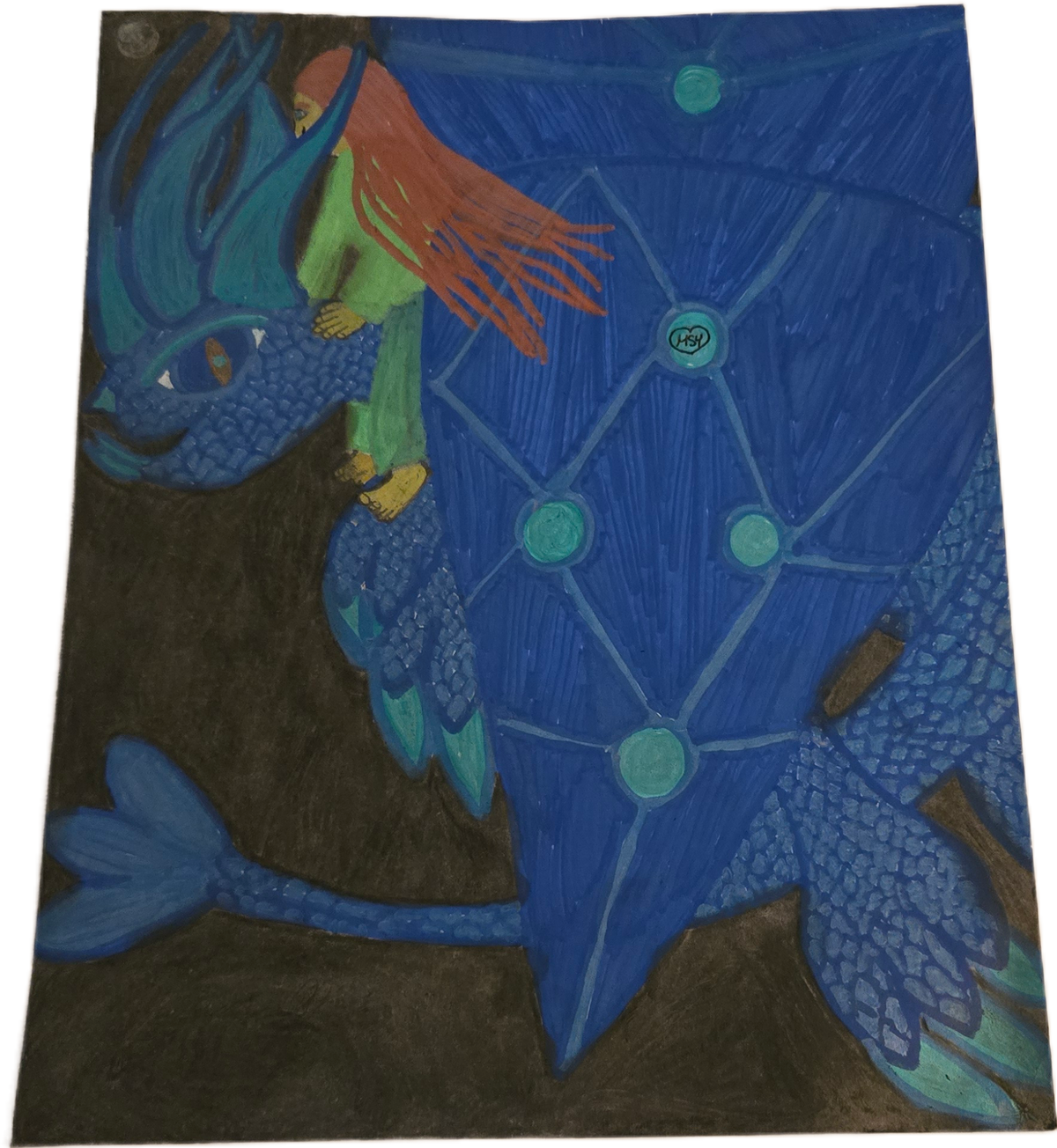 The Night Flight - Original 8x10 Mystical Fantasy Dragon Art Print