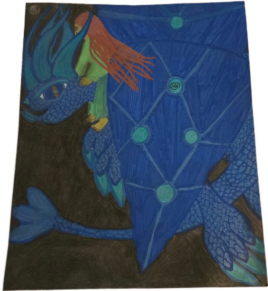 The Night Flight - Original 8x10 Mystical Fantasy Dragon Art Print