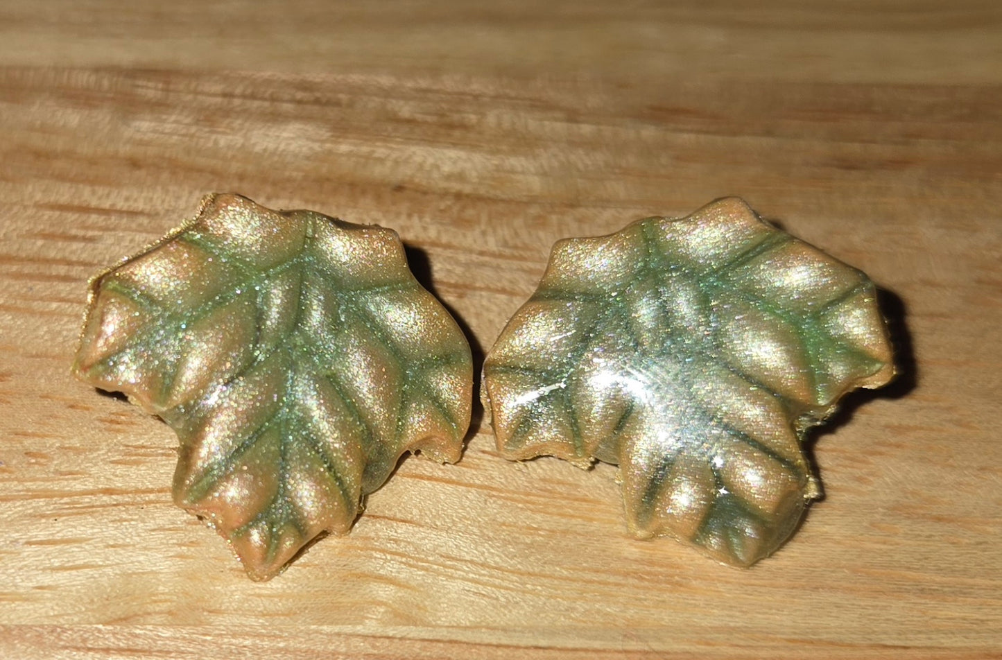 Five-Piece Enchanted Autumn Maple Leaf Stud Collection | Polymer Clay Bundle