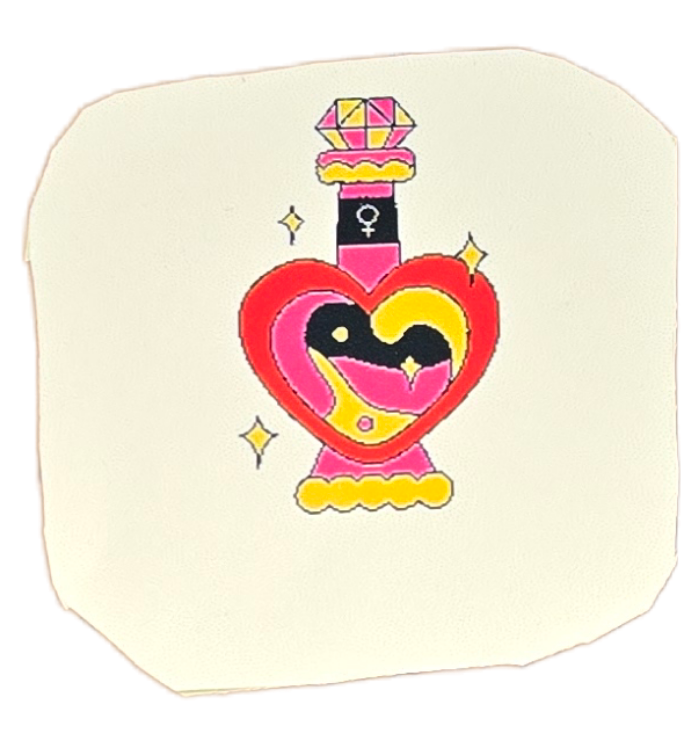 Potion of Devotion: The Heart Flask Mini Sticker