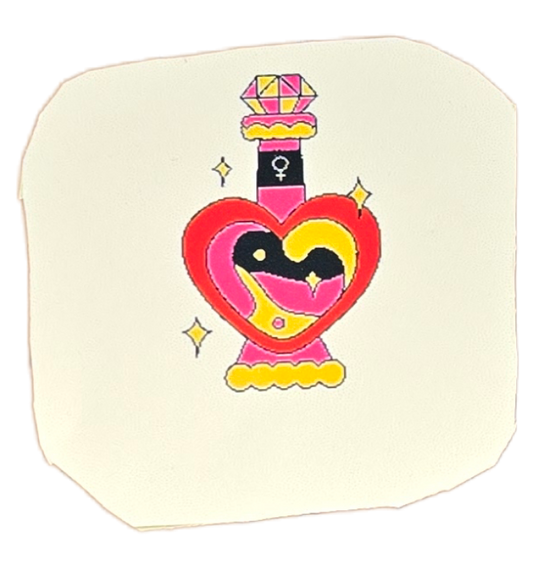 Potion of Devotion: The Heart Flask Mini Sticker