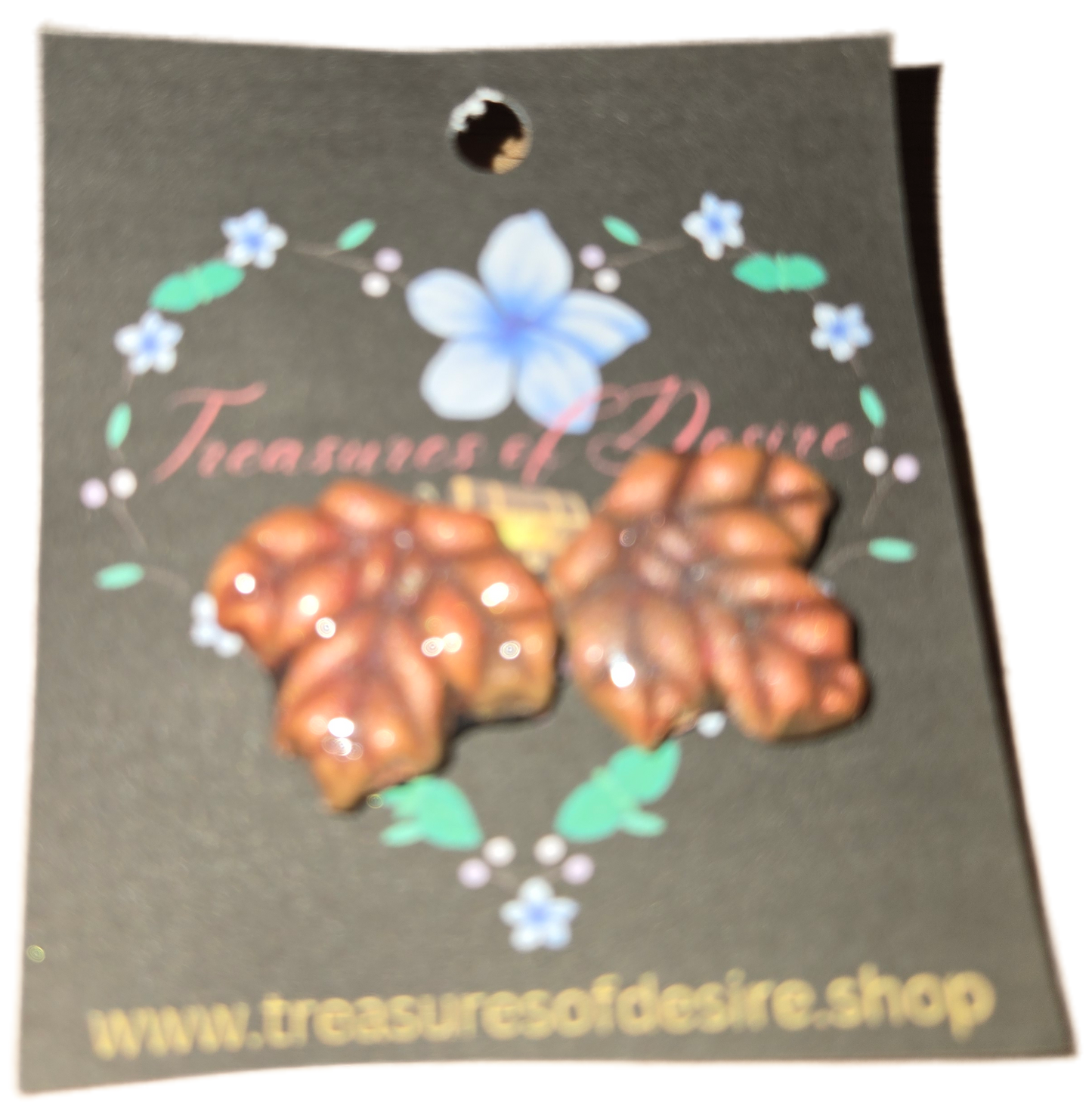 Five-Piece Enchanted Autumn Maple Leaf Stud Collection | Polymer Clay Bundle