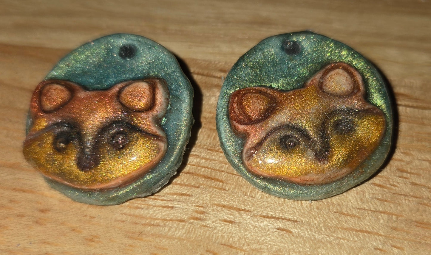 Teddy Bear Peaks Studs | Shimmering Polymear Clau Bear Earrings