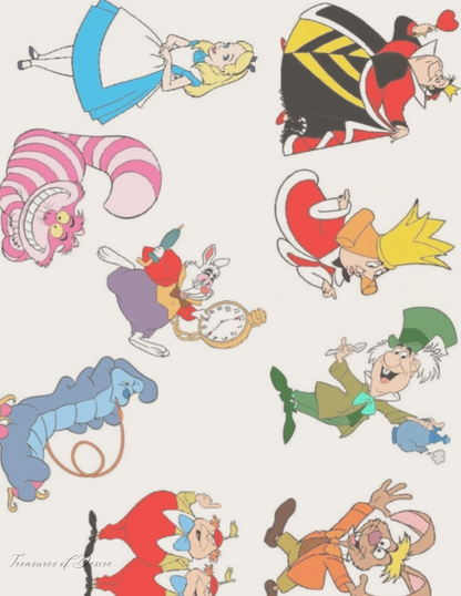 Alice in Wonderland Stationary Set Digital Download